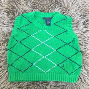 Nautica green cotton knit vest - size 18/24M